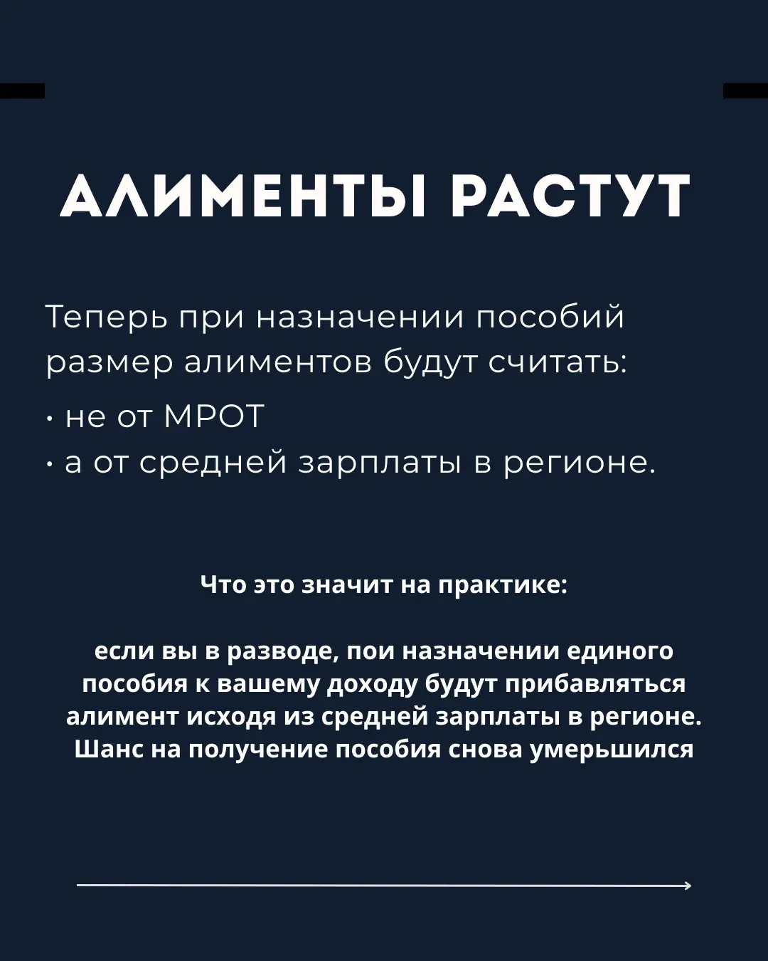 Портретное фото с текстом о расчете алиментов и социальных пособий, не связанное напрямую со спором о недвижимости
